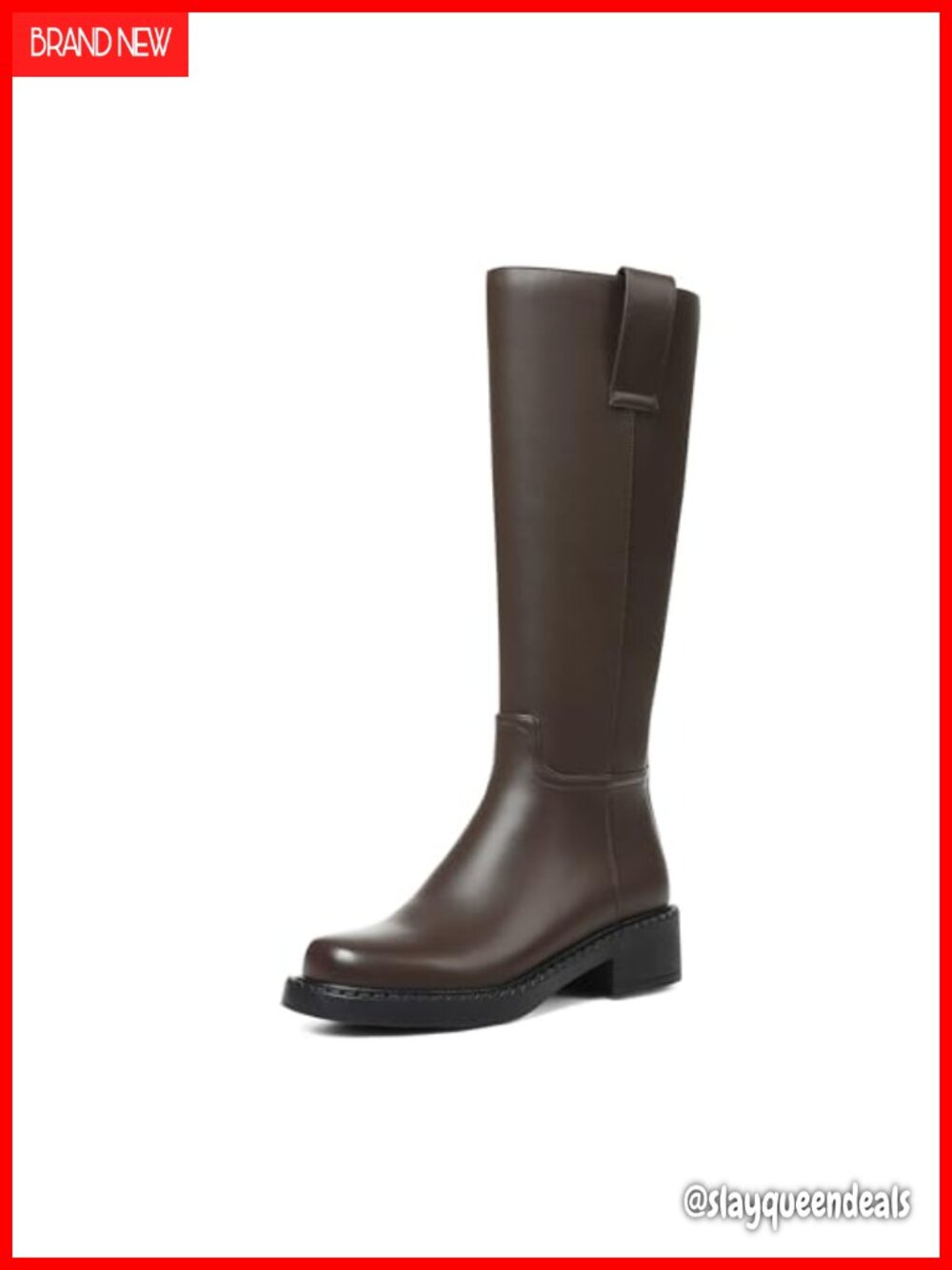 Women's Wide Calf Knee High Boots Round Toe Platform Chunky Heel PU Leather